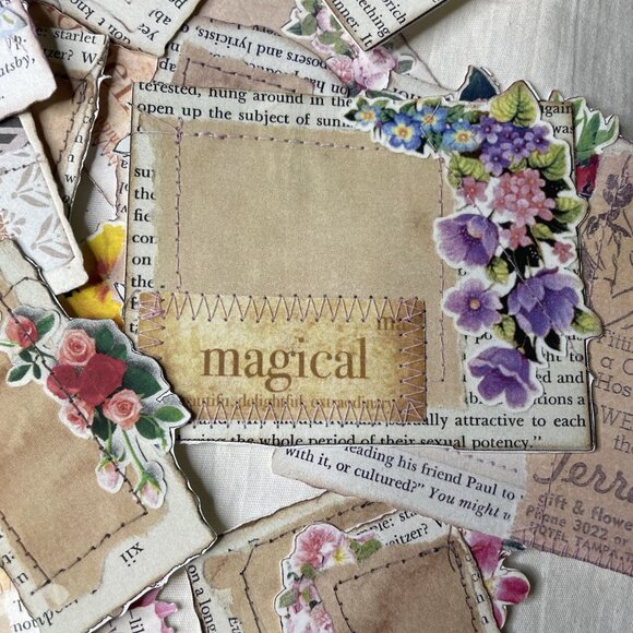 Note Card Junk Journal Ephemra Handmade Arts Crafts Scrapbooking 28 Pieces mq - Picture 12 of 13